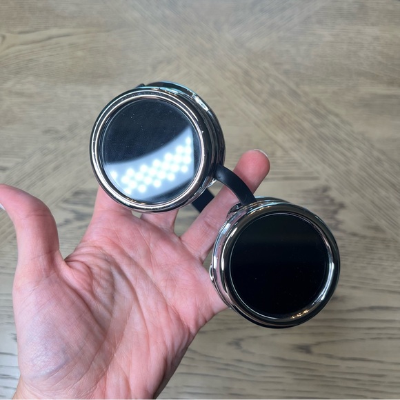 Steampunk Adjustable Halloween Costume Cosplay Round Goggles Black/Chrome OS - Picture 4 of 8